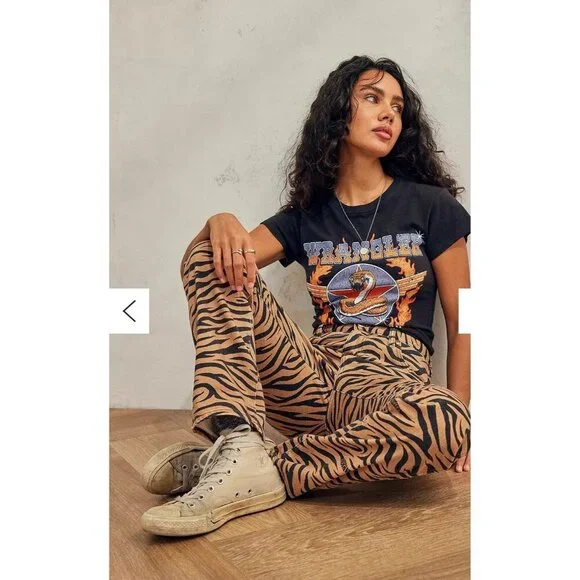 Free People X Wrangler Wild West 603 PURR High Rise Straight Leg Jeans Sz 27 NEW - Picture 7 of 16